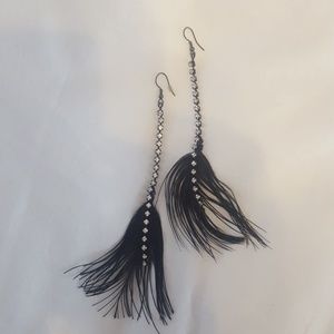 Feather & Rhinestone Earrings